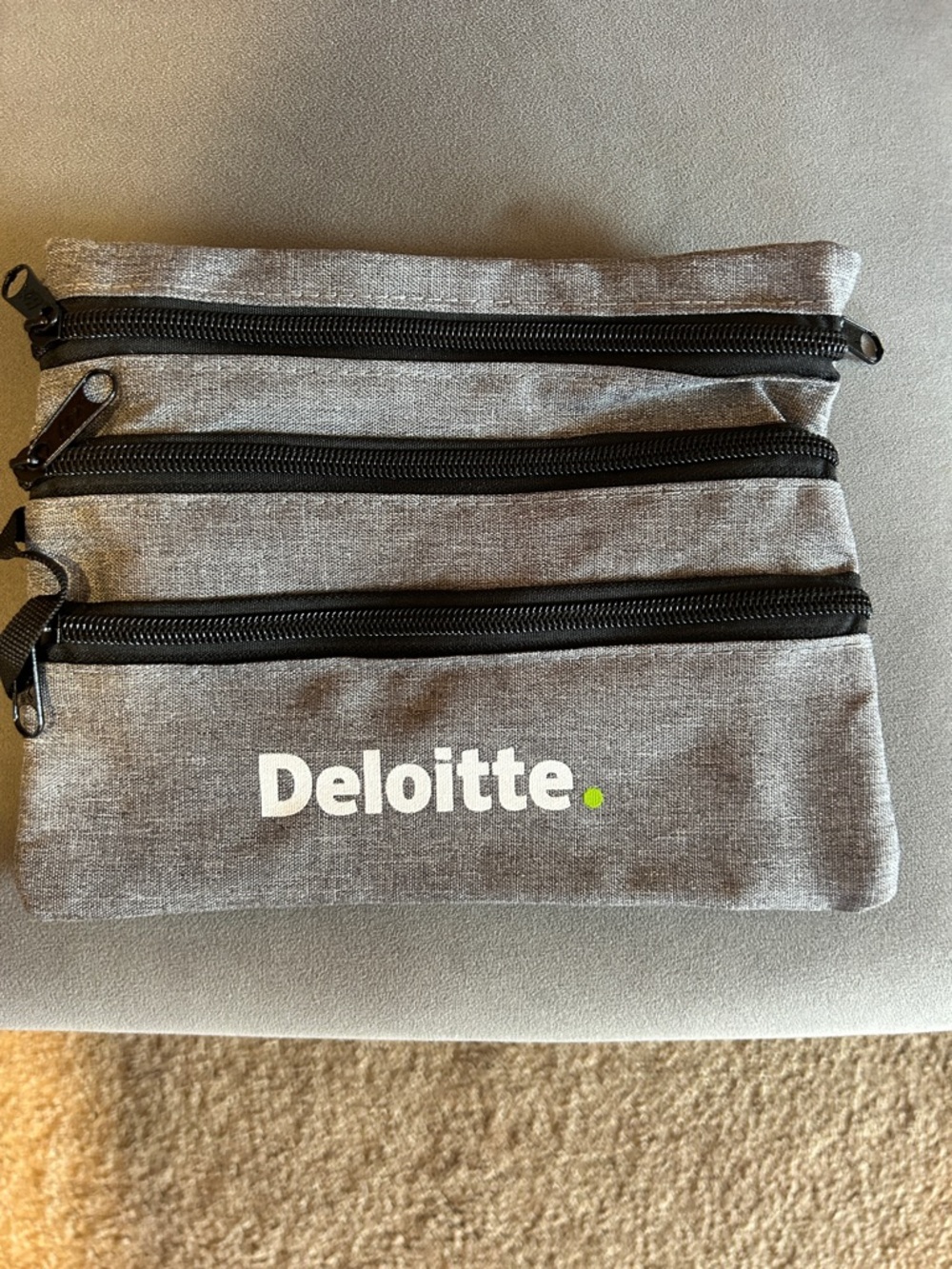 Deloitte Branded Clear Tote with Gray Zip Pouch & Black Waist Bag - Picture 3 of 5